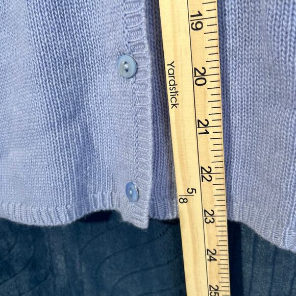 Vintage‎ Sutton Studio Cashmere Knitted Blue Button V Neck Sweater Womans Size L - Picture 5 of 7